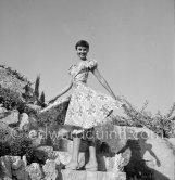 Audrey Hepburn before she found fame, visiting the medieval village of Eze, near Monaco 1951. - Photo by Edward Quinn