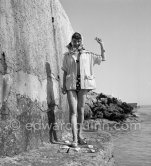 Audrey Hepburn in Monaco for the film "Monte Carlo Baby". She was at the beginning of her career and willingly posed for the photographer. Monaco 1951. - Photo by Edward Quinn