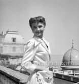 Audrey Hepburn during filming of "Monte Carlo Baby". Monte Carlo 1951. - Photo by Edward Quinn
