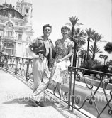 Audrey Hepburn and the French actor and dancer Edmond Audran, husband of Ludmilla Tcherina. Monte Carlo 1951. - Photo by Edward Quinn