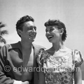 Audrey Hepburn and the French actor and dancer Edmond Audran, husband of Ludmilla Tcherina. Monte Carlo 1951. - Photo by Edward Quinn