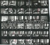 David Hockney, contact print. Paris 1975. - Photo by Edward Quinn