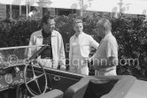 William Holden, Deborah Kerr, Sir Duncan Orr Lewis and his car. Car: Bugatti type 57C Aravis Gangloff chassis number 57736. - Photo by Edward Quinn