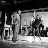 Brigitte Bardot and Curd Jürgens at the Studios de la Victorine during filming of "Et Dieu créa la Femme" ("And God Created Woman"). Nice 1956. - Photo by Edward Quinn