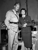 Curd Jürgens and american actress Ruth Roman during filming of “Bitter Victory”. Nice 1957 - Photo by Edward Quinn