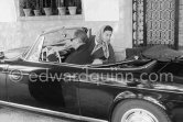 Curd Jürgens and wife Simone Bicheron, mannequin off duty, at Villa Saint-Hospice. Saint-Jean-Cap-Ferrat 1957. Car: 1955-59 BMW 503 Cabriolet - Photo by Edward Quinn