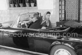 Curd Jürgens and wife Simone Bicheron, mannequin off duty, at Villa Saint-Hospice. Saint-Jean-Cap-Ferrat 1957. Car: 1955-59 BMW 503 Cabriolet - Photo by Edward Quinn