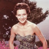 Simone Bicheron, wife of Curd Jürgens and mannequin off duty, at Villa Saint-Hospice. Saint-Jean-Cap-Ferrat 1957. - Photo by Edward Quinn