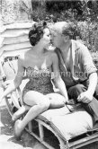 Curd Jürgens and his wife Simone Bicheron at villa "La Tour" à la pointe Sainte-Hospice. Saint-Jean-Cap-Ferrat 1957. - Photo by Edward Quinn