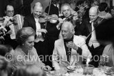 Curd Juergens and the Begum. Party at “La Vieille Bastide” , Saint-Paul-de-Vence 1978 - Photo by Edward Quinn