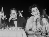 Danny Kaye and his wife Sylvia Fine, a highly respected American lyricist, composer, and producer. Red Cross Gala, Monte Carlo 1955 - Photo by Edward Quinn