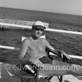 Danny Kaye by the pool at La Reserve, the famous Hotel at Beaulieu-sur-Mer, 1955. - Photo by Edward Quinn