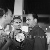 Aly Khan at the summer ceramic exhibition "Japon. Céramique contemporaine" at the Nérolium. Vallauris July 21 1951. - Photo by Edward Quinn