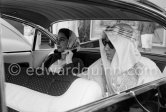 Prince Karim Khan and Tracy Pelissier (17 years old friend of Karim). Nice 1959. Car: Cadillac 1959. Series 60 Special Fleetwood sedan, style 6029 - Photo by Edward Quinn