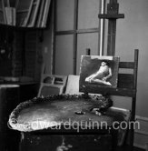 Atelier of Moïse Kisling, Villa "La Baie". Sanary-sur-Mer, Var, Provence-Alpes-Côte d'Azur 1953. - Photo by Edward Quinn