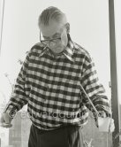 Richard Paul Lohse, one of the main representatives of the concrete and constructive art movements, 1975 at his studio in Zurich. - Photo by Edward Quinn