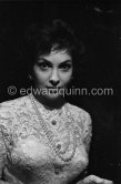 Gina Lollobrigida at a gala dinner. Cannes Film Festival in 1958. - Photo by Edward Quinn