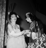 Gina Lollobrigida and the Monte Carlo fortune teller Madame Delyane. Sporting Club, Monte Carlo 1955. - Photo by Edward Quinn