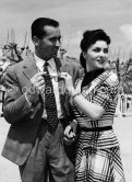 Gina Lollobrigida and Husband Milko Skofic. Cannes 1952. - Photo by Edward Quinn