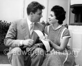 Gina Lollobrigida and not yet identified person. Cannes 1958 - Photo by Edward Quinn