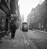 Dustmen. Outside the Blue Posts pub, Rupert Street, looking south towards Coventry Street. London 1950. - Photo by Edward Quinn
