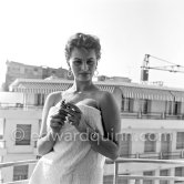 Sophia Loren on the balcony of Carlton Hotel, Cannes 1955. - Photo by Edward Quinn