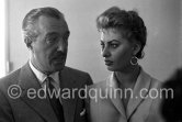 Sophia Loren and Vittorio de Sica. Cannes 1955. - Photo by Edward Quinn