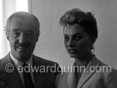 Sophia Loren and Vittorio de Sica. Cannes 1955. - Photo by Edward Quinn