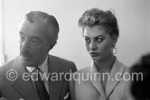 Sophia Loren and Vittorio de Sica. Cannes 1955. - Photo by Edward Quinn