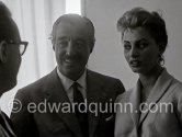 Sophia Loren and Vittorio de Sica. Cannes 1955. - Photo by Edward Quinn