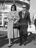 Sophia Loren and her husband Carlo Ponti. Promenade des Anglais, Nice 1957 - Photo by Edward Quinn