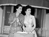 Silvana Mangano with her friend Gina Lollobrigida at Casa del Mare, Roquebrune-Cap Martin 1955. - Photo by Edward Quinn