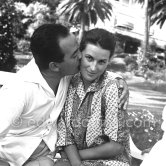 Silvana Mangano and her husband, film producer Dino De Laurentiis, at their home "Casa del Mare". Roquebrune-Cap Martin 1955. - Photo by Edward Quinn