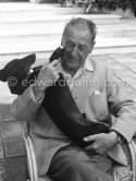 Somerset Maugham with his dog George. Villa Mauresque, Saint-Jean-Cap-Ferrat 1960. - Photo by Edward Quinn
