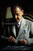 Somerset Maugham playing cards at his Villa Mauresque. Saint-Jean-Cap-Ferrat 1953. - Photo by Edward Quinn