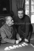 Somerset Maugham and his secretary and companion Alan Searle playing cards at Villa Mauresque. Saint-Jean-Cap-Ferrat 1960. - Photo by Edward Quinn