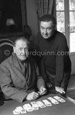 Somerset Maugham and his secretary and companion Alan Searle playing cards at Villa Mauresque. Saint-Jean-Cap-Ferrat 1960. - Photo by Edward Quinn