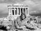 Melina Mercouri. During filming of TV documentary "Melina Mercouri's Greece",  directed by Cliff Owen. Akropolis, Athens 1965. - Photo by Edward Quinn