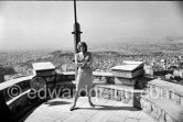Melina Mercouri. During filming of TV documentary "Melina Mercouri's Greece",  directed by Cliff Owen. Lycabettus, Athens 1965. - Photo by Edward Quinn