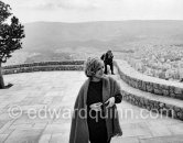 Melina Mercouri. During filming of TV documentary "Melina Mercouri's Greece",  directed by Cliff Owen. Lycabettus, Athens 1965. - Photo by Edward Quinn