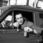 French actor Paul Meurisse in Nice for filming "La neige était sale" ("The Snow Was Dirty"). Nice 1952. Car: 1951 Dodge Kingsway Custom - Photo by Edward Quinn