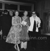 Princess of Montenegro (middle), Florence Gould, wife of Frank Jay Gould (right). "Bal de la Rose" ("Bal du Printemps"), Monte Carlo 1957. - Photo by Edward Quinn