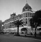 Hotel Negresco. Promenade des Anglais. Nice about 1952. Cars not yet identified: Bristol? Tatra? other cars? - Photo by Edward Quinn