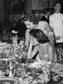 Eugenie Niarchos and Tina Onassis. New Year’s Eve dinner, Monte Carlo 1953. - Photo by Edward Quinn