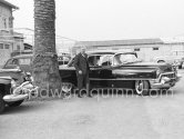 Bernard Marmaduke Fitzalan-Howard, Duke of Norfolk. Nice Airport 1957. Car: Cadillac 1955 Seris 62 Style 6219 or 6219-X sedan (the latter with power-windows) - Photo by Edward Quinn