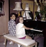 Alexander and Christina Onassis on board Onassis' yacht Christina. Monaco harbor 1957. - Photo by Edward Quinn