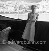 Tina Onassis on board the yacht Christina. Monaco 1956. - Photo by Edward Quinn