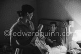 Antonio Ordóñez, a leading bullfighter in the 1950's and the last survivor of the dueling matadors chronicled by Hemingway in ''The Dangerous Summer''. In his bedroom at the Hotel. Corrida des vendanges à Arles 1959. - Photo by Edward Quinn