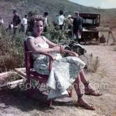 Gisèle Pascal, during filming of "Madonna du sleeping". Nice 1954. - Photo by Edward Quinn