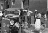 Gregory Peck's Mercedes and his chauffeur. Villefranche, 1950 - Photo by Edward Quinn